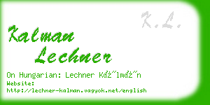 kalman lechner business card